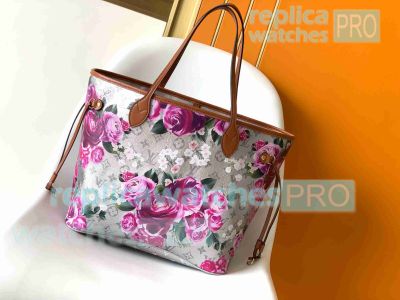 Copy L---V Neverfull Flower Garden Handbag Purple Grey Color